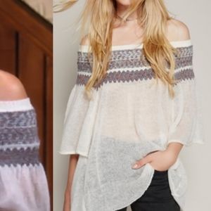 Free People Boho-Style Off The Shoulder Knit Top